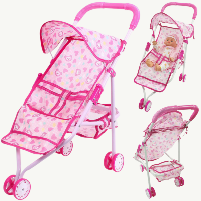 Cărucior pentru Păpuși cu Design Roz – Joacă de Rol pentru Micile Mămici | image