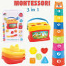 Set Educativ 3 în 1 - Sortator de Forme, Turn de Stivuire și Jucării de Baie