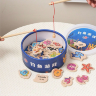 Set de pescuit magnetic din lemn cu vietăți marine