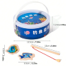 Set de pescuit magnetic din lemn cu vietăți marine
