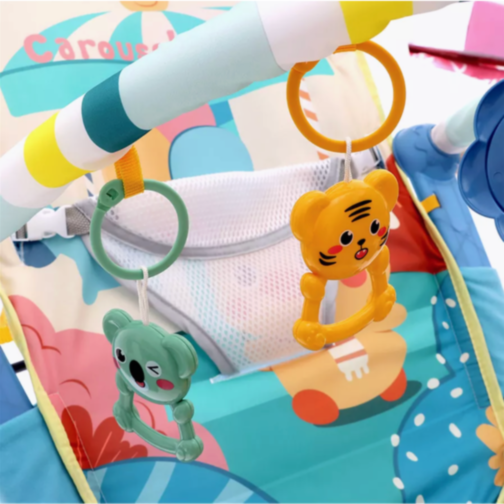 Centru de Joacă 2-în-1 pentru Bebeluși | Leagăn și Saltea cu Pian