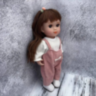 Păpușă Chimi Doll 36 cm cu Salopetă Roz și Păr Lung