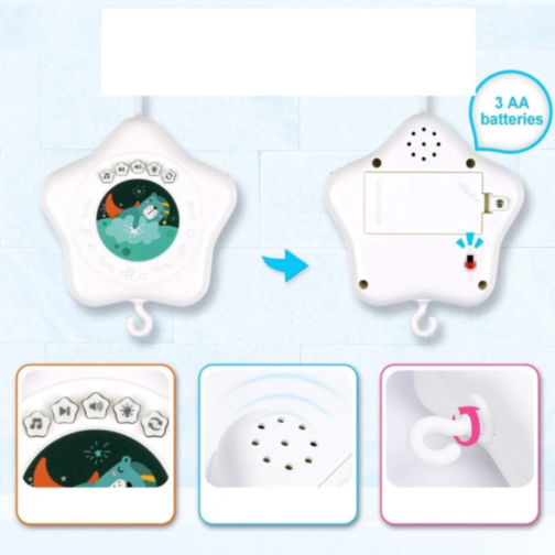 Carusel Muzical cu Animăluțe și Proiecție 