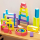 Set educativ de construcție Montessori din lemn - blocuri colorate | image