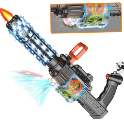 Mitralieră de Jucărie cu Lumină și Sunet – Distracție Strălucitoare pentru Copii