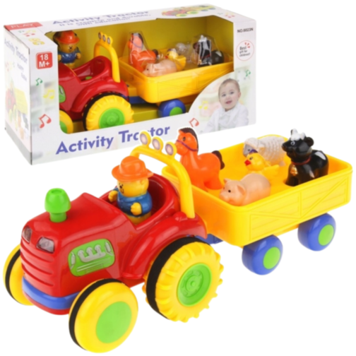 Tractor Interactiv cu Animale și Lumini - Jucărie Educativă pentru Copii
