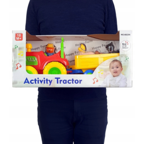 Tractor Interactiv cu Animale și Lumini - Jucărie Educativă pentru Copii