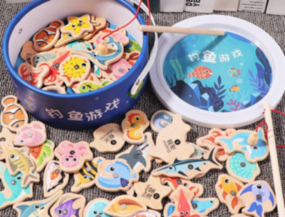 Set Pescuit Magnetic Din Lemn pentru Copii | image