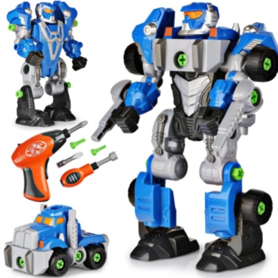 Robot Transformabil 2 în 1, Cu Șurubelniță Electrică, Joc de Construcție pentru Copii   | image