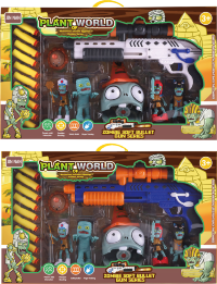 Pușca Plants vs Zombies cu Proiectile, Țintă, Figurine și Mască, 47cm