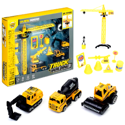 Set de Construcție cu Macara și Vehicule pentru Șantier, 13 Piese | image
