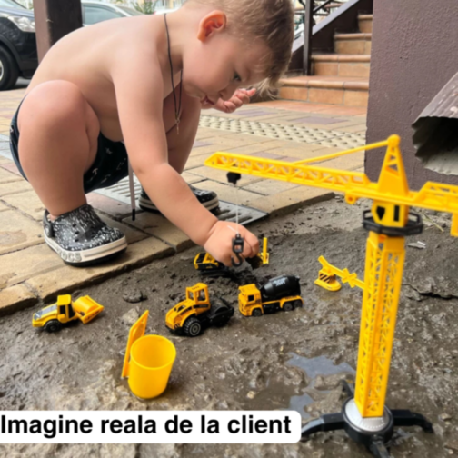 Set de Construcție cu Macara și Vehicule pentru Șantier, 13 Piese