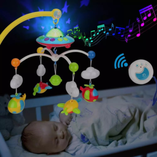 Carusel Muzical cu Proiecție și Telecomandă