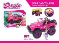 Jeep Decapotabil Roz cu Sunete și Luminițe  