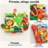 Carte textilă senzorială cu animale, melodii și lumini