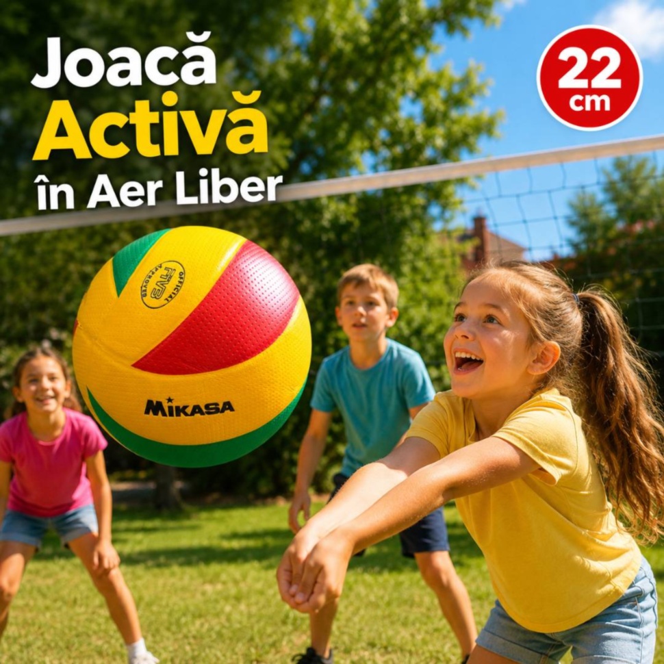 Minge de volei pentru copii 22 cm pentru joacă activă în aer liber