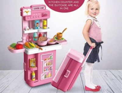 Bucătărie Portabilă pentru Copii 4 în 1 cu Accesorii | image