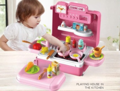 Bucătărie Portabilă pentru Copii 4 în 1 cu Accesorii | image