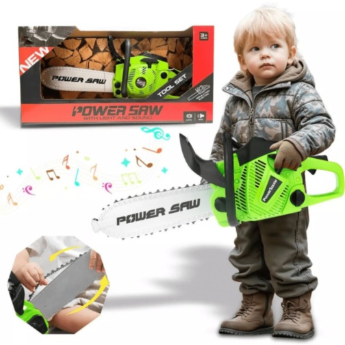 Drujbă Jucărie Power Saw cu Lumini și Sunete 