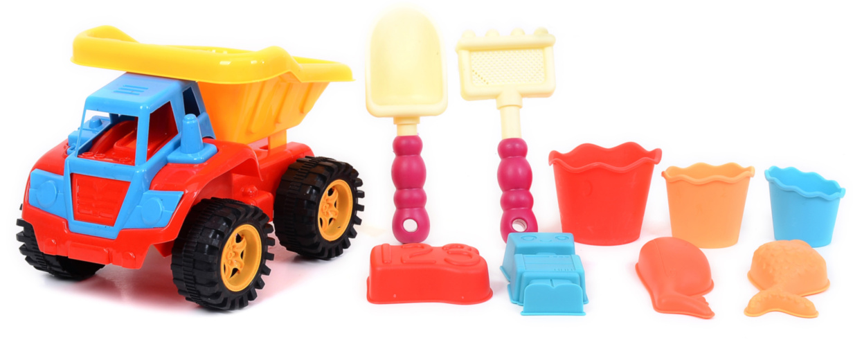 Camion cu 9 Accesorii de Nisip, 25cm