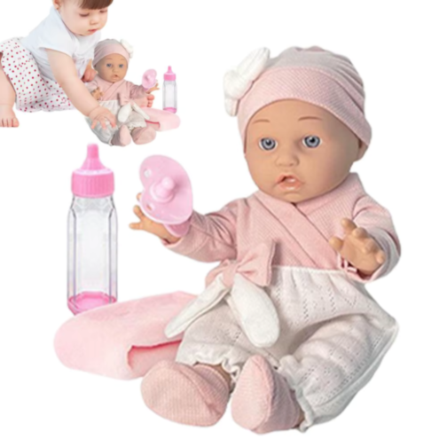 Set Păpușă „Lovely Baby” cu Suzetă, Biberon și Păturică