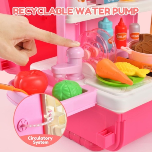 Bucătărie de Jucărie Portabilă 3-în-1 pentru Copii