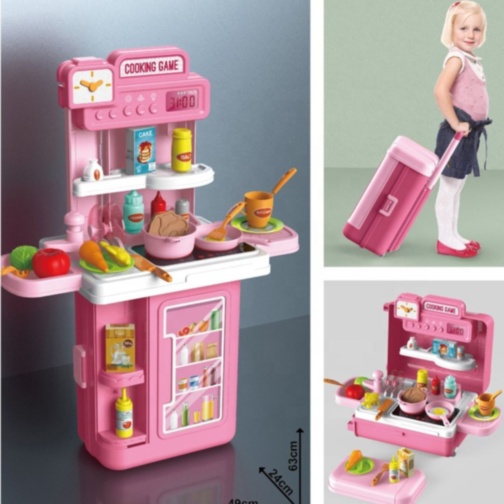 Bucătărie de Jucărie Portabilă 3-în-1 pentru Copii
