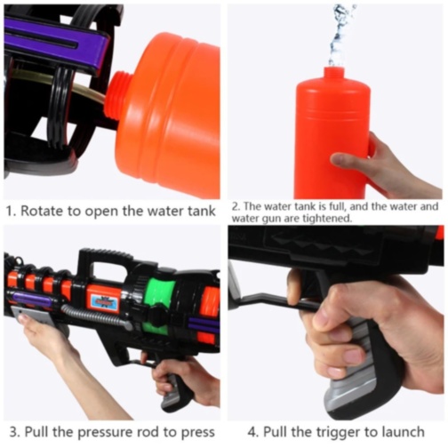 Pistol cu Apă Mare 44 cm cu Rezervor 550 ml (culoare aleatorie)