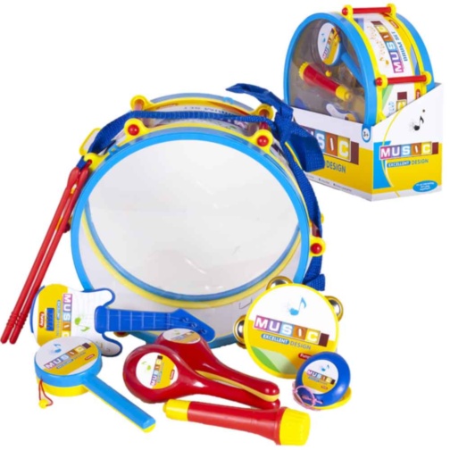 Tobă cu Trompetă, Fluier, Maracas și Tamburină