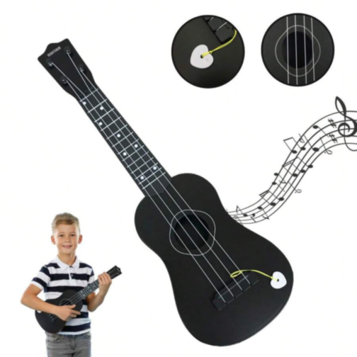 Chitară de Jucărie pentru Copii – 57 cm, cu Pană și Corzi Realiste (culoare aleatorie)