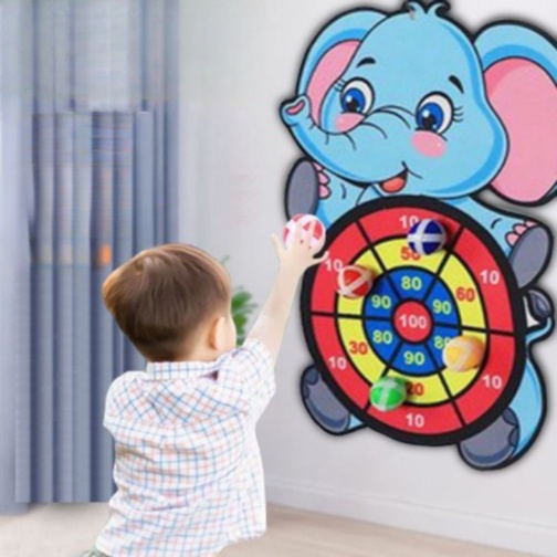 Joc cu Țintă Elefant și 3 Bile Lipicioase