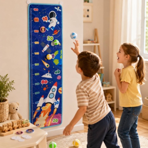 Panou Montessori de Măsurat Înălțimea cu Mingi Velcro