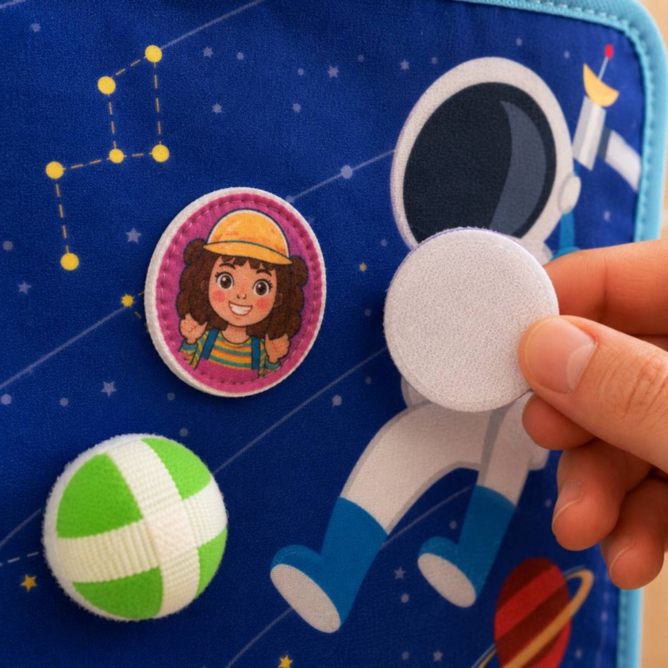 Detaliu Velcro pentru insigne și mingi pe panoul de măsurat înălțimea