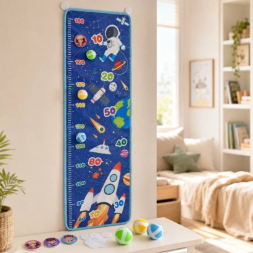 Panou Montessori de Măsurat Înălțimea cu Mingi Velcro