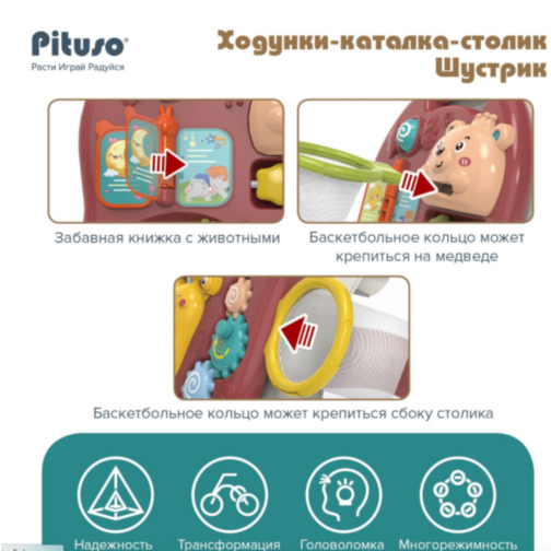 Centru Educativ Verde 3-în-1 pentru Copii - Plimbător, Masă de Joacă și Activități Interactive