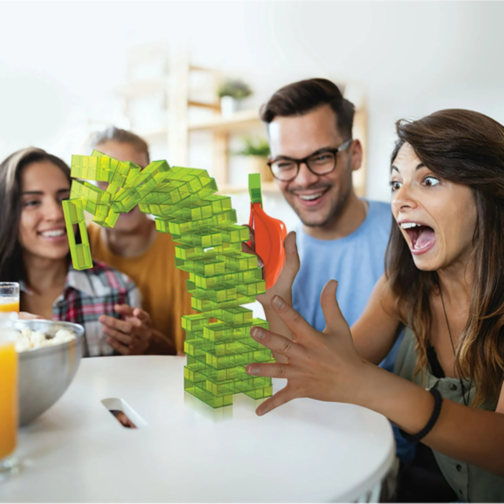Turn de Echilibru cu Pensetă Vibrantă - Joc de Îndemânare și Distracție
