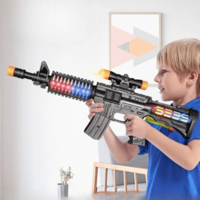 Pușcă jucărie copii cu lumini și sunete | image