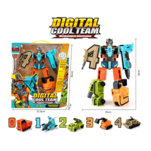 Robot Transformabil 5 în 1 Digital Cool Team