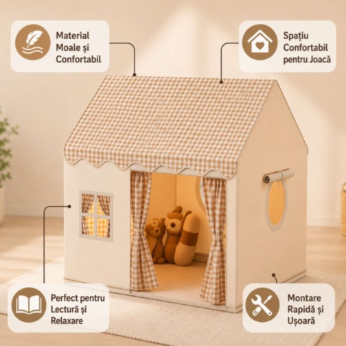 Căsuță Cort Montessori pentru Copii cu Design Cozy