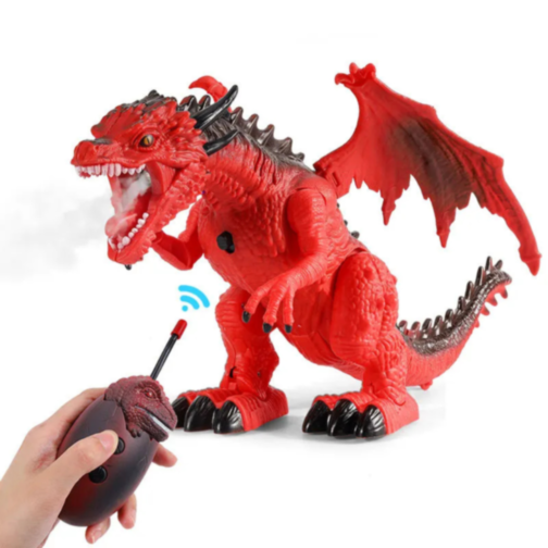Dragon interactiv cu telecomandă și funcții de fum și sunet