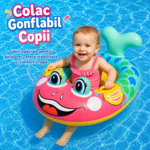 Colac Gonflabil pentru Copii cu Suport pentru Picioare