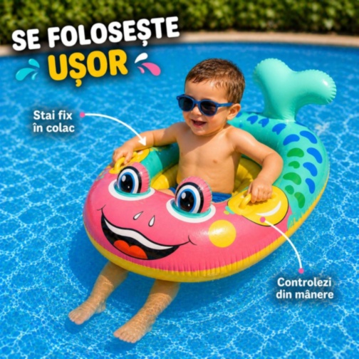 Colac Gonflabil pentru Copii cu Suport pentru Picioare