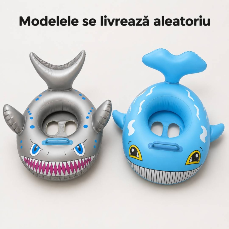 Modelele de colac gonflabil balenă și rechin se livrează aleatoriu