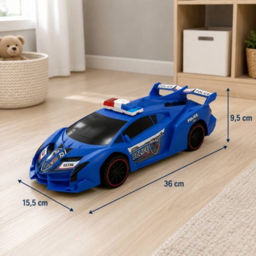 Mașină sport de poliție cu inerție, lungime 36 cm
