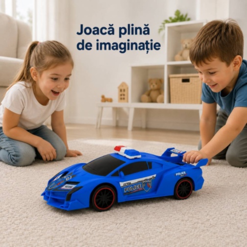 Mașină sport de poliție cu inerție, lungime 36 cm