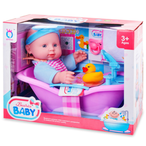 Bebeluș cu 6 Sunete Realiste, Cădiță, Duș, Suzetă și Rățușcă de Baie