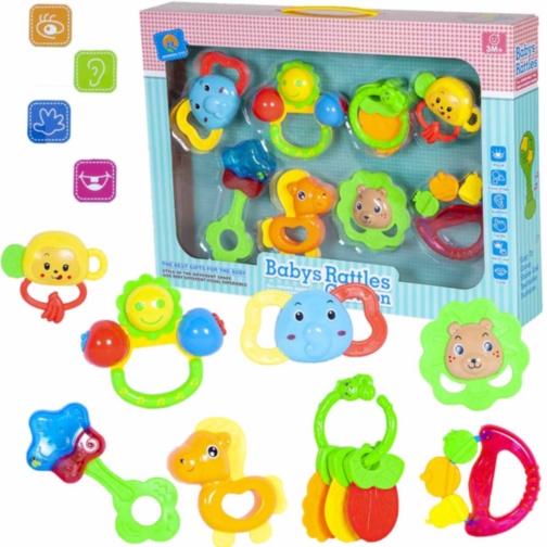 Set 8 Zornăitoare Multicolore, 7 pentru Dentiție