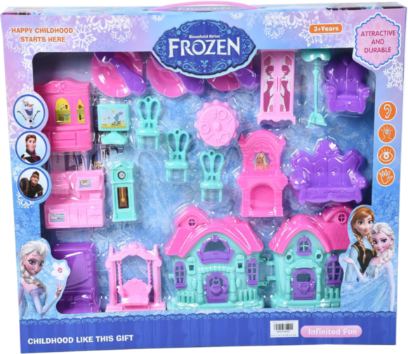 Căsuță Pliabilă de Păpuși cu Mobilă