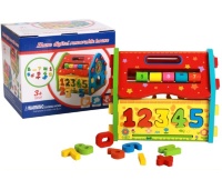 Căsuța din Lemn Montessori cu Litere, Numărătoare și Ceas
