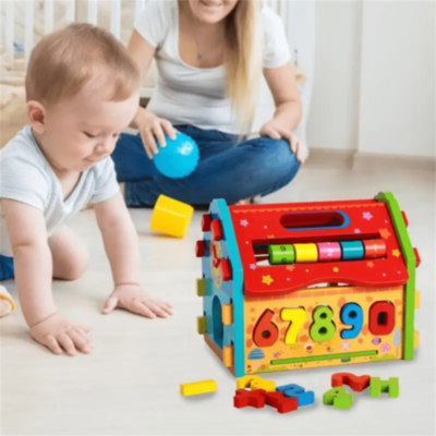 Căsuță Educativă Montessori din Lemn 6 în 1 | image